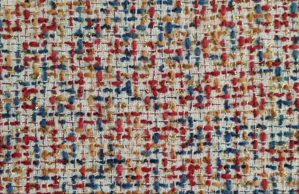 Multicolour Tweed Fabric For Women's Clothing