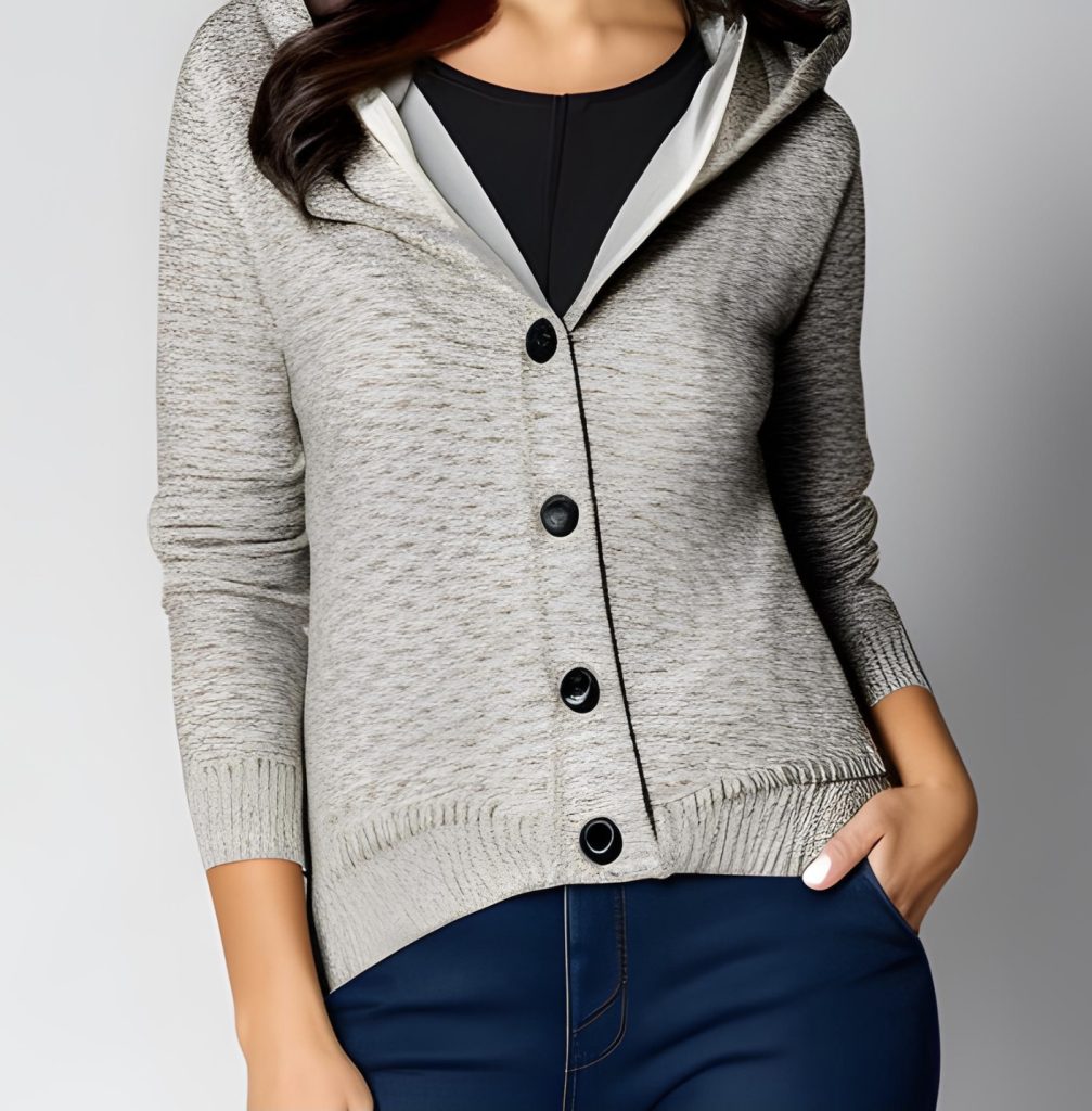 Button up cardigan sweater hoodie